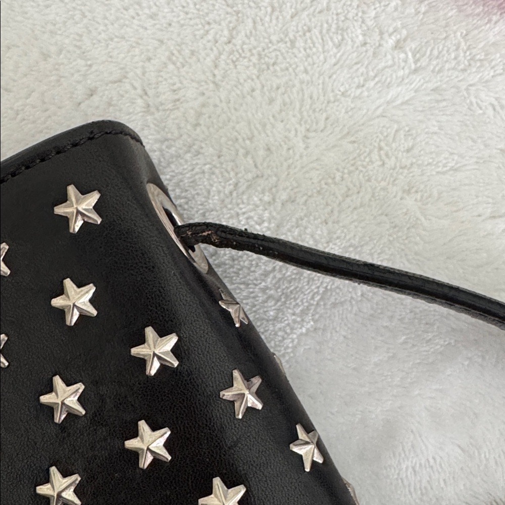Jimmy Choo Mini Leather Black Silver Star Bag - Picture 10 of 12